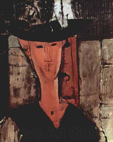 Amedeo Modigliani Dame mit Hut Norge oil painting art